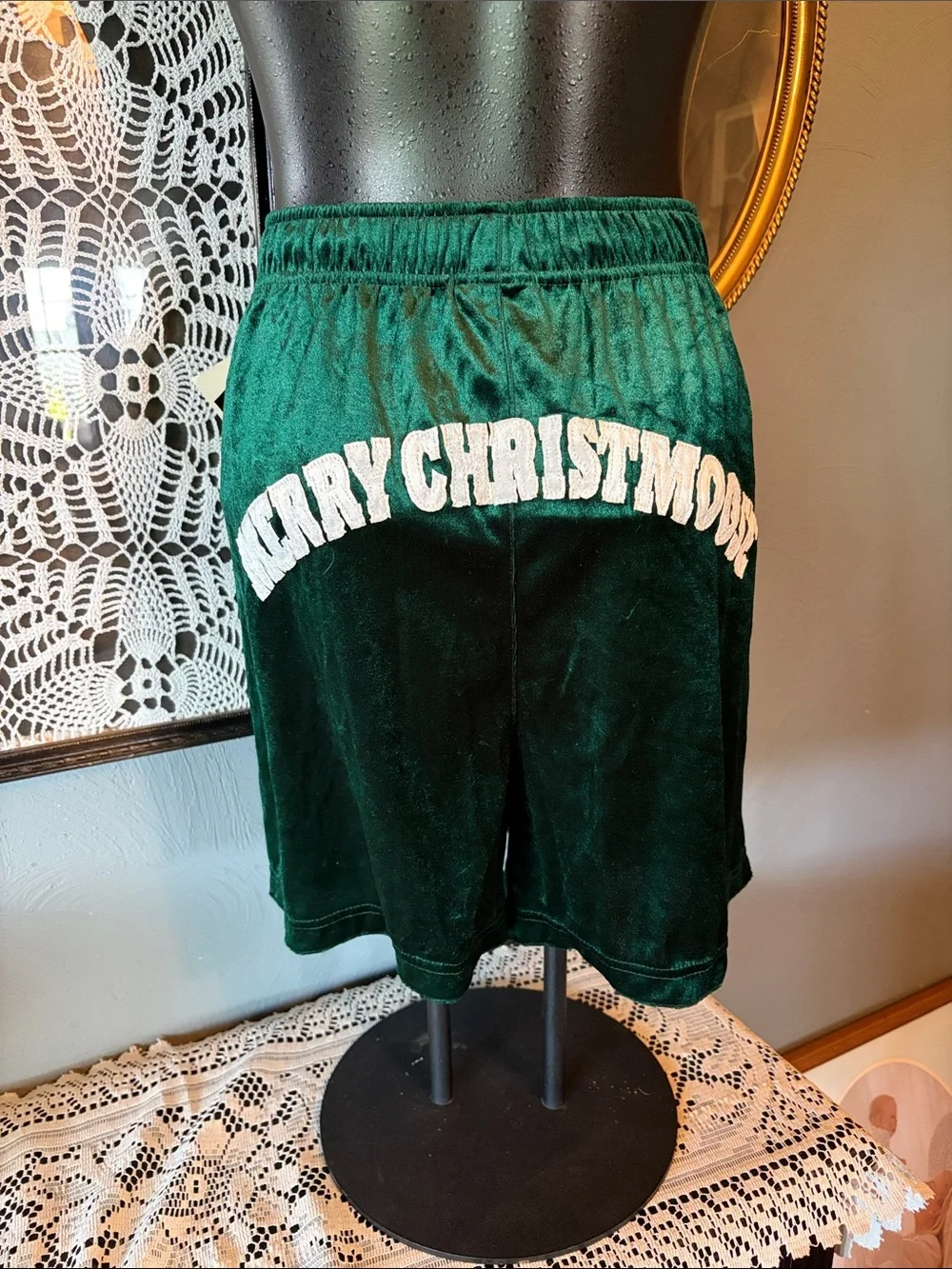 Green Velvet Moose Appliqué Men’s Boxers